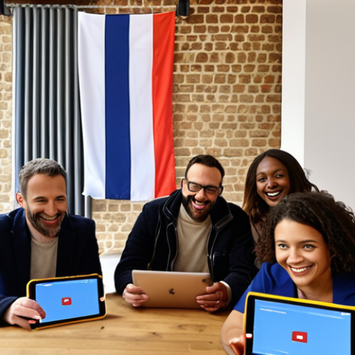 Home 15 Empowering Literacy Trainers with AI**
*Prompt:* "A diverse group of literacy trainers, some experienced, some volunteers, looking enthusiastically at a tablet displaying an AI-powered learning platform. The setting is a bright, modern co-working space in Paris. Focus on collaboration and the promise of time-saving tools. French flag subtly in the background."
**