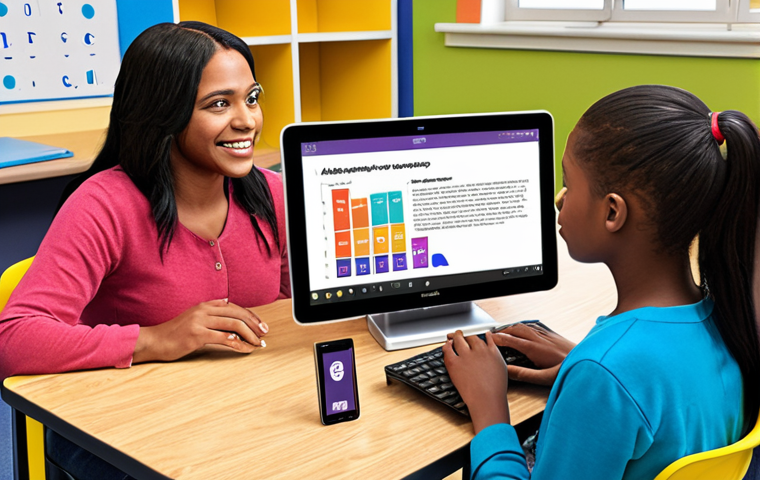 **
A dynamic and colorful digital literacy learning environment. Depict diverse adult learners engaging with interactive educational materials on tablets and laptops. Show multimedia elements like videos, animations, and games enhancing the learning experience. Highlight accessibility features such as adjustable font sizes and clear visual layouts. The overall scene should convey inclusivity, engagement, and the transformative power of digital literacy.
**