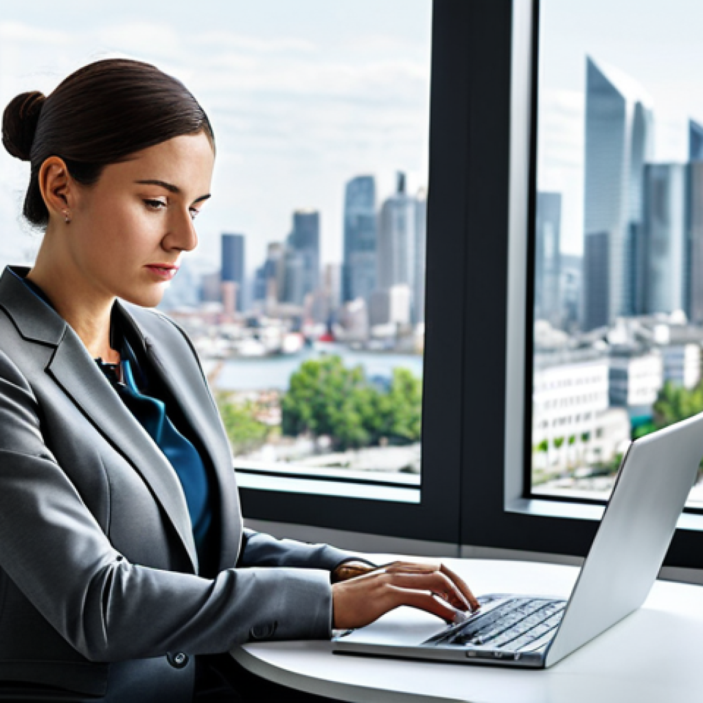 문해교육사와 직업 만족도 조사 연구 - Modern Office Environment**

"A professional businesswoman in a tailored, modest grey pantsuit, work...