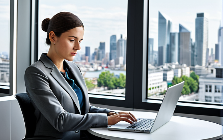 문해교육사와 직업 만족도 조사 연구 - Modern Office Environment**

"A professional businesswoman in a tailored, modest grey pantsuit, work...