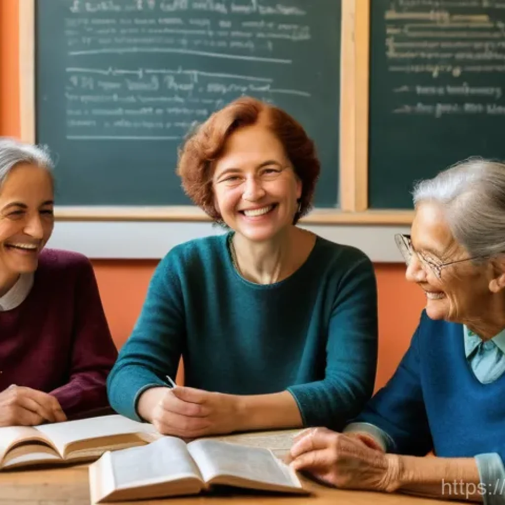 문해교육사로서의 창의적 수업 운영 - "A warm and inviting 'literary cafe' setting for adult learners. Diverse adults, dressed in casual, ...