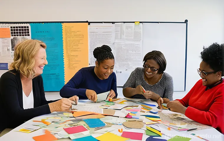 문해교육사로서의 창의적 수업 운영 - "A warm and inviting 'literary cafe' setting for adult learners. Diverse adults, dressed in casual, ...