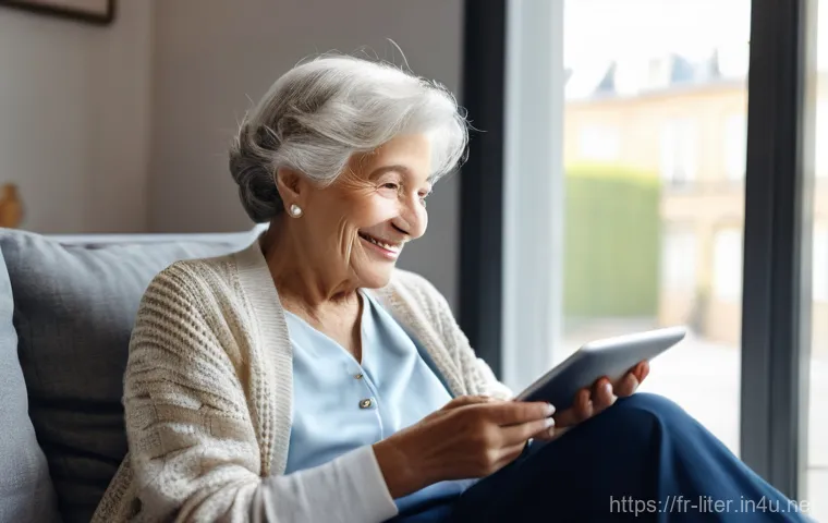 문해교육사와 취업 지원 센터 활용 - **Prompt 1: Digital Empowerment for Seniors**
    "A heartwarming scene depicting an elderly French ...