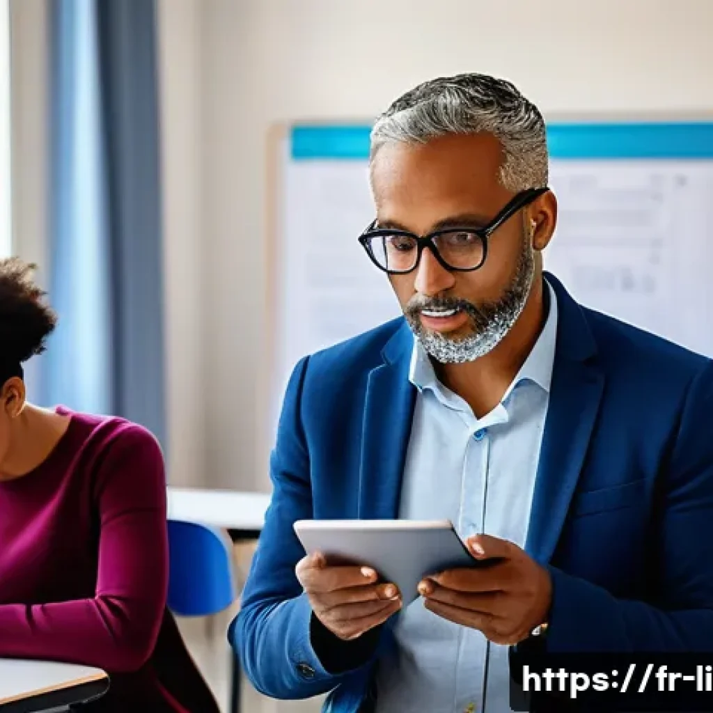 문해교육사 자격증과 학위 차이 - A modern classroom setting in France with adult learners of diverse ethnic backgrounds attentively p...