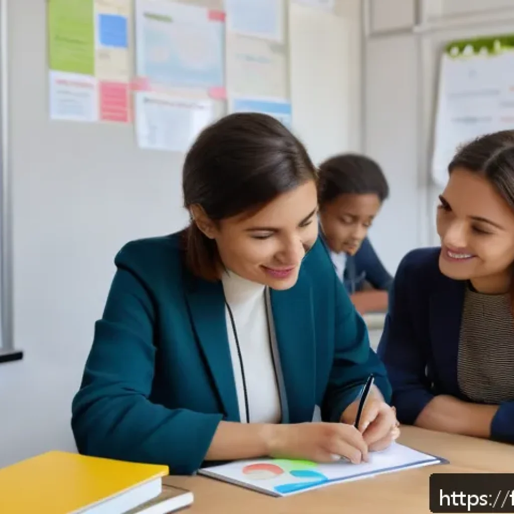 문해교육사 학습 목표 설정법 - A diverse group of adult learners in a bright, modern classroom setting in Paris, France, engaging a...