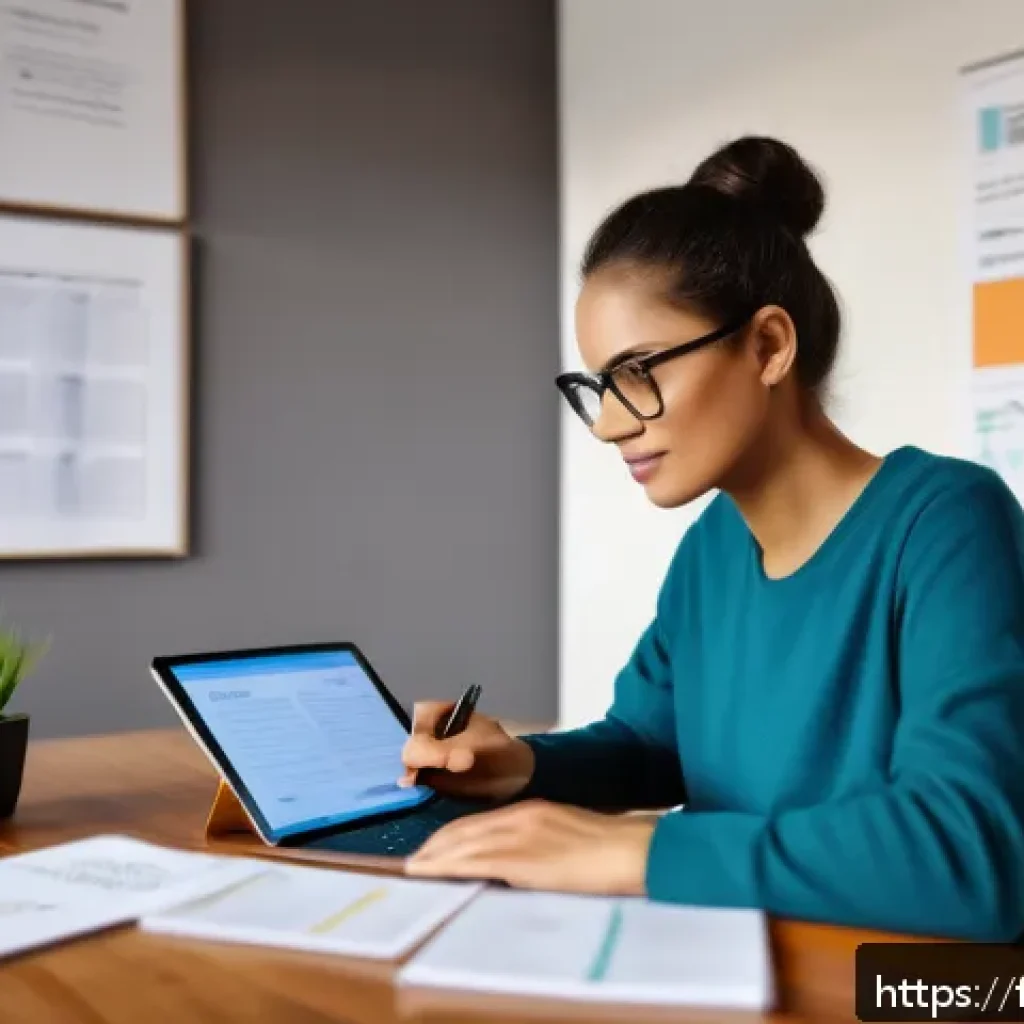문해교육사 자격증 독학 가능성 - A modern home study environment showing a focused adult learner preparing for literacy certification...