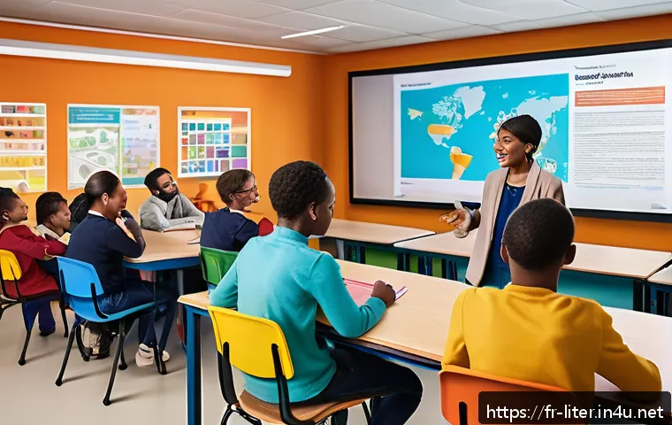 문해교육사와 학습 지도 시뮬레이션 - A diverse group of adult learners in a modern classroom setting, featuring individuals with differen...